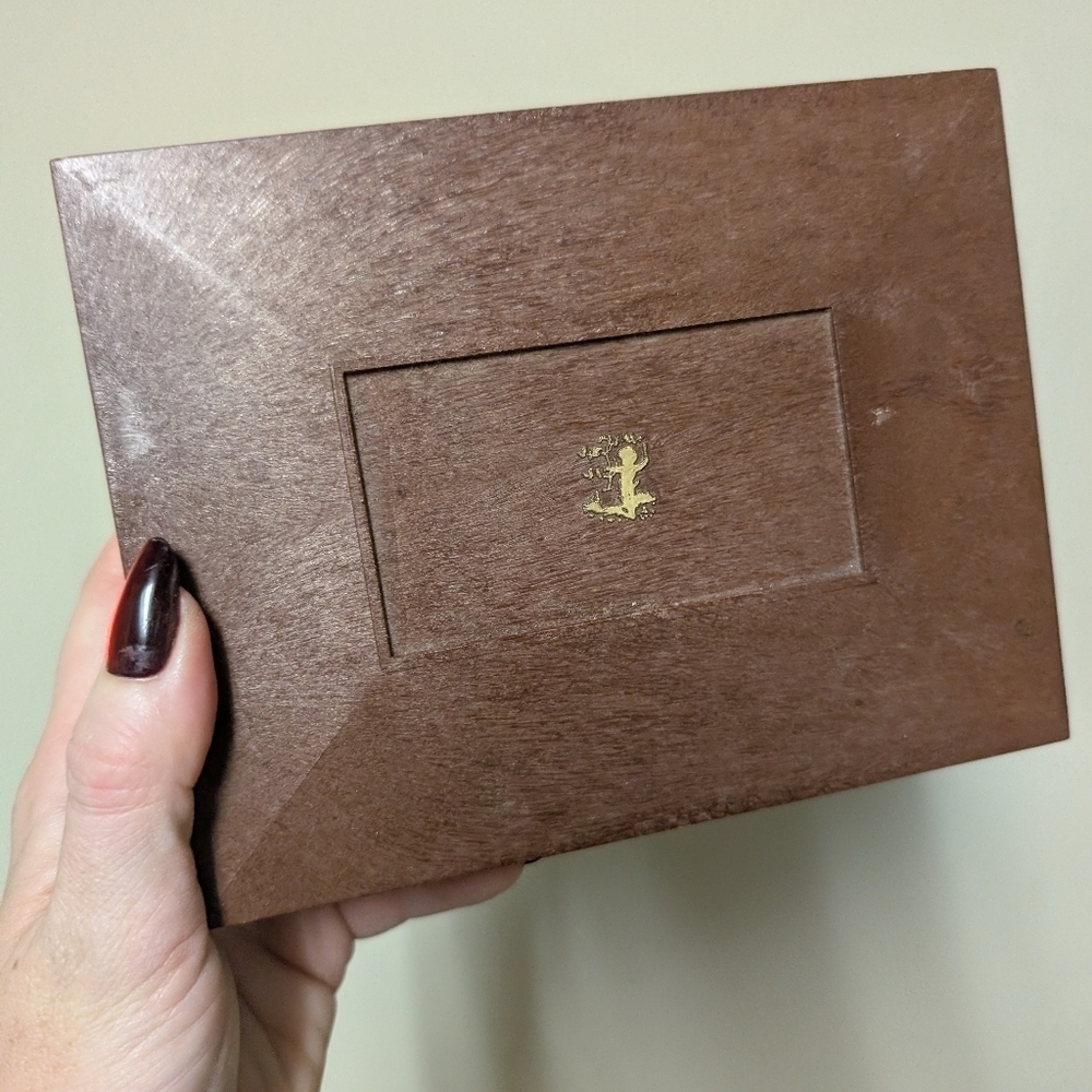 Vintage Brown Chocolate Box/ Jewelry Box With Cherub Design.